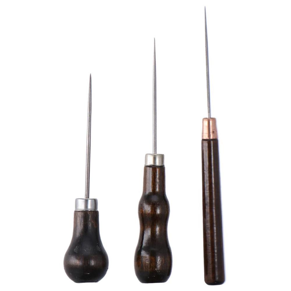 Leatherwork Accessories - 3 szt. Drewniane narzędzie szydełkowe do
