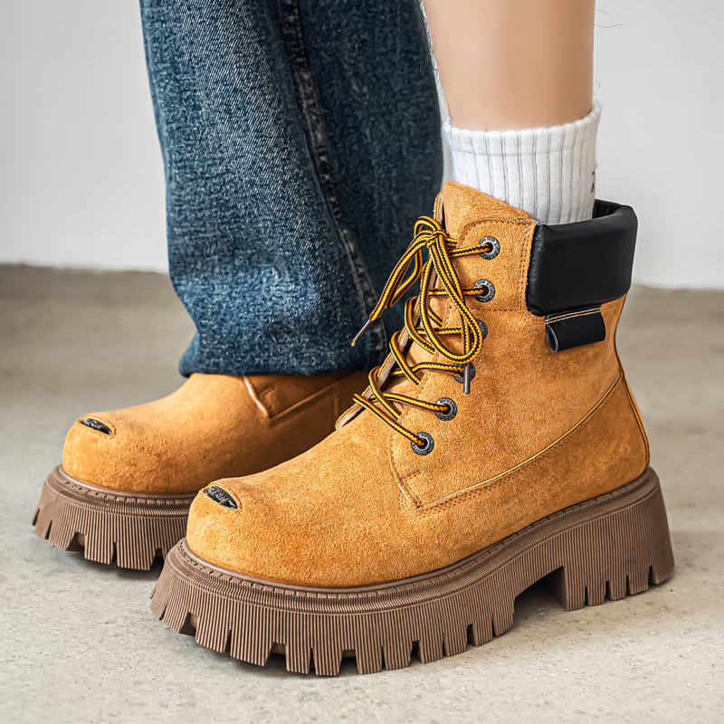 Leather Work Boots - Klasyczne wysokie buty outdoorowe skórzane męskie