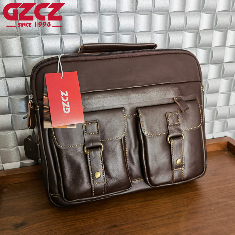 Leather Work Handbag - Torba męska GZCZ, torba na laptopa