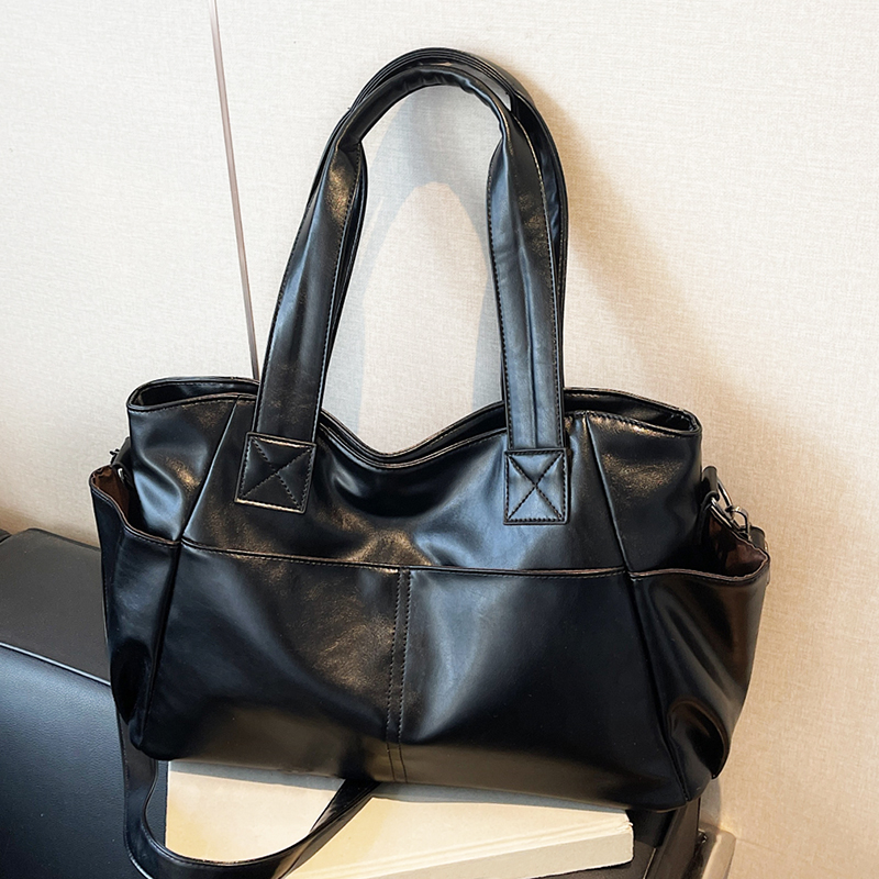 Leather Work Handbag - Damska torebka retro z miękkiej skóry,