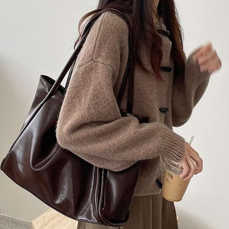 Leather Work Handbag - Damskie torby na ramię w stylu