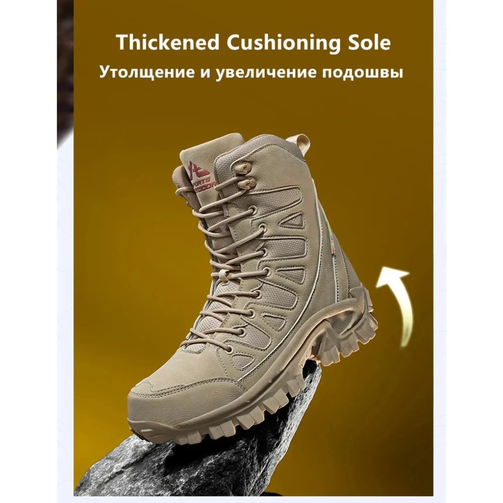 Leather Work Boots - Zimowe wysokiej jakości skórzane męskie buty