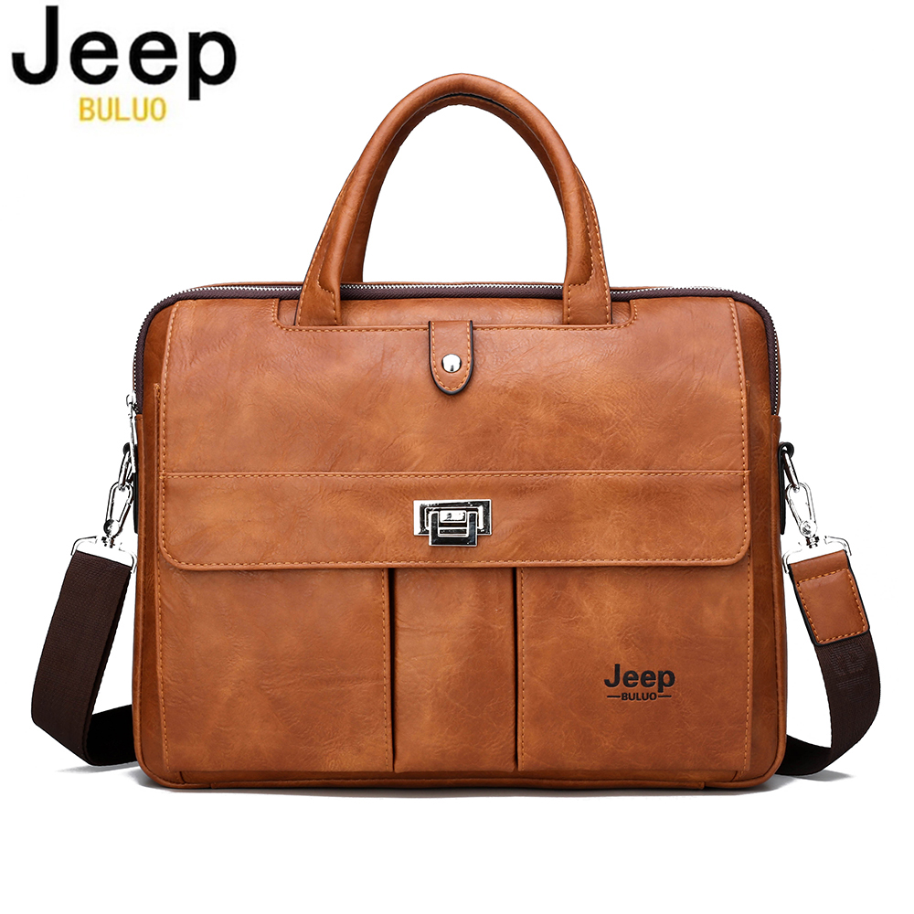 Leather Work Handbag - Torba męska Jeep Buluo ze skóry,
