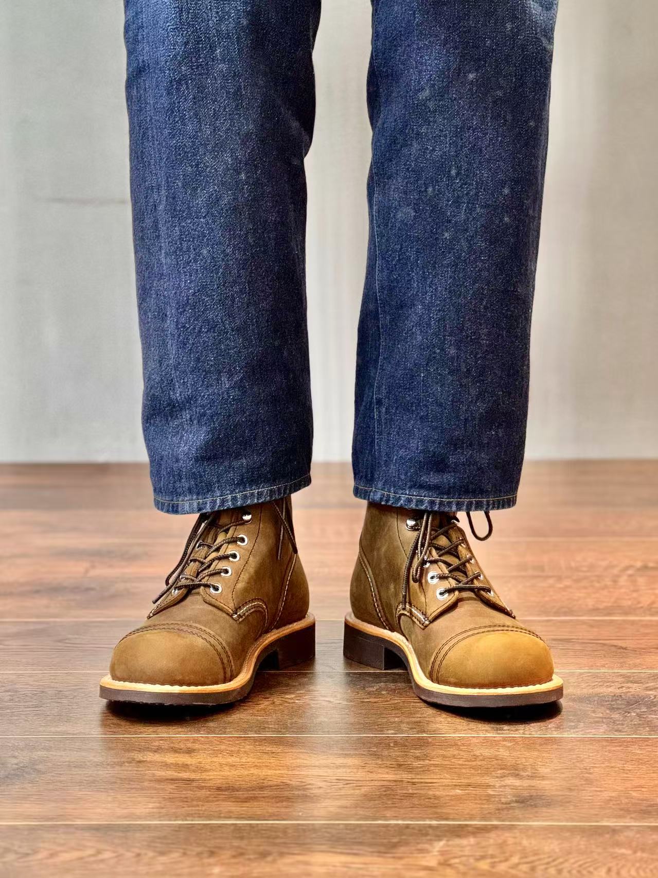 Leather Work Boots - Buty motocyklowe męskie z prawdziwej skóry,