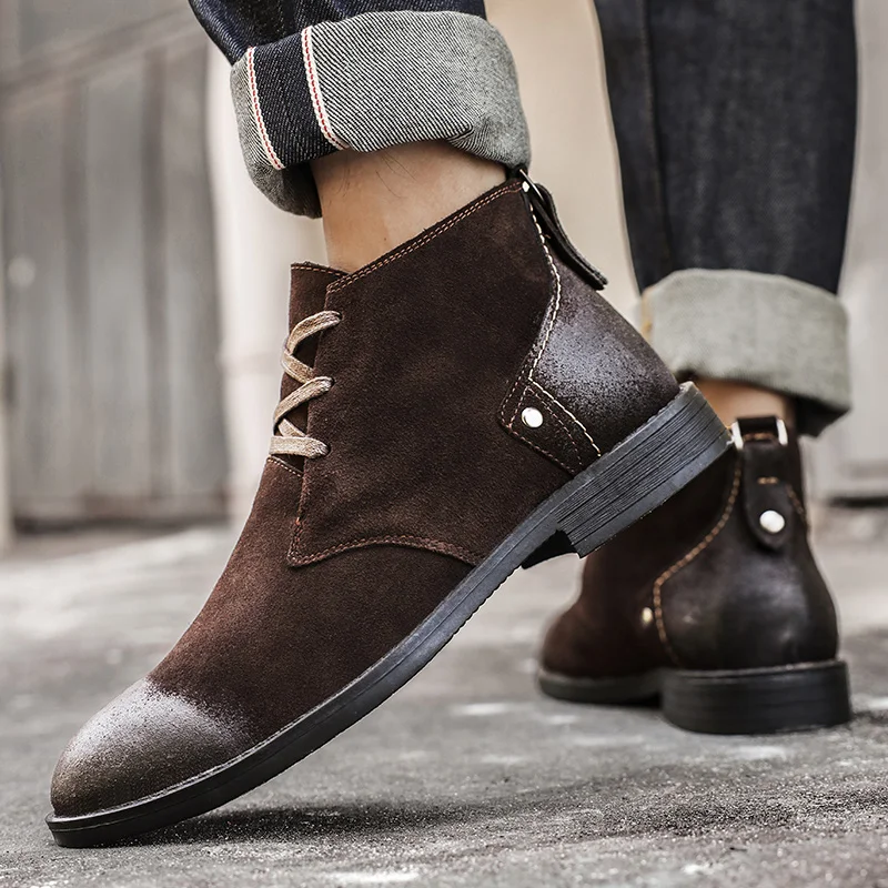 Nowe botki ze skóry zamszowej, – Leather Work Boots recenzja i cena