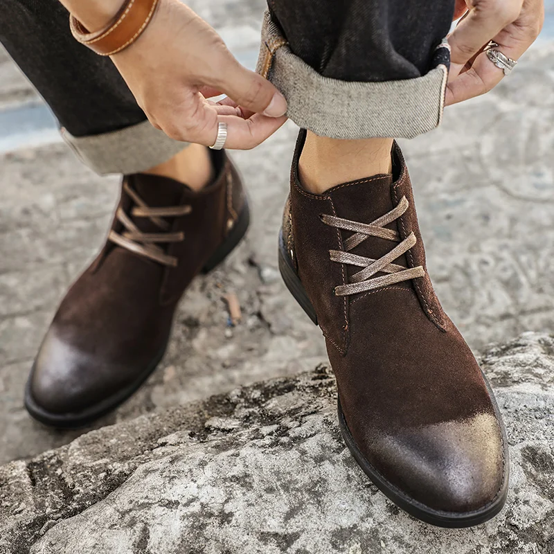 Nowe botki ze skóry zamszowej, – Leather Work Boots recenzja i cena