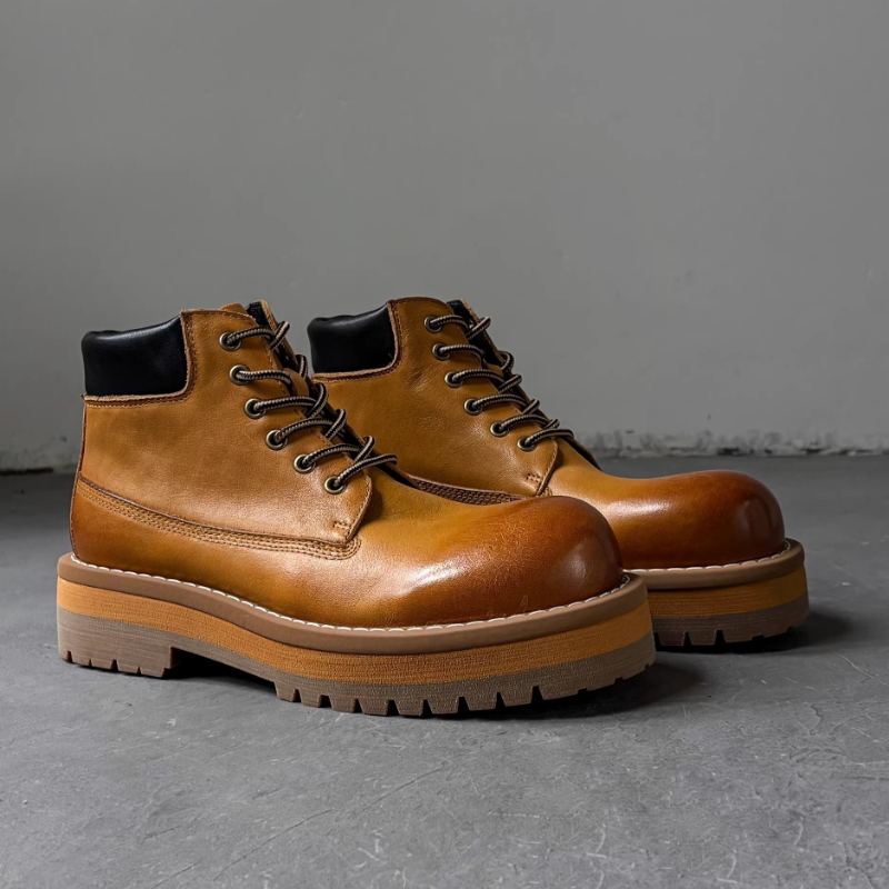 Męskie botki w stylu brytyjski – Leather Work Boots recenzja i cena