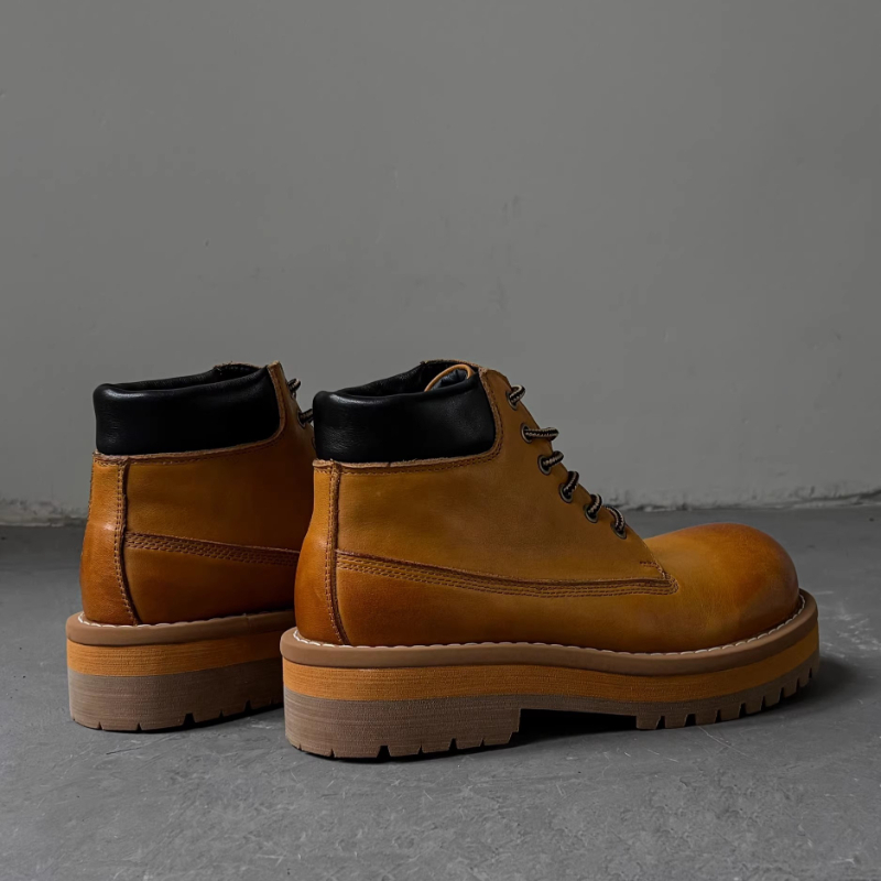 Męskie botki w stylu brytyjski – Leather Work Boots recenzja i cena