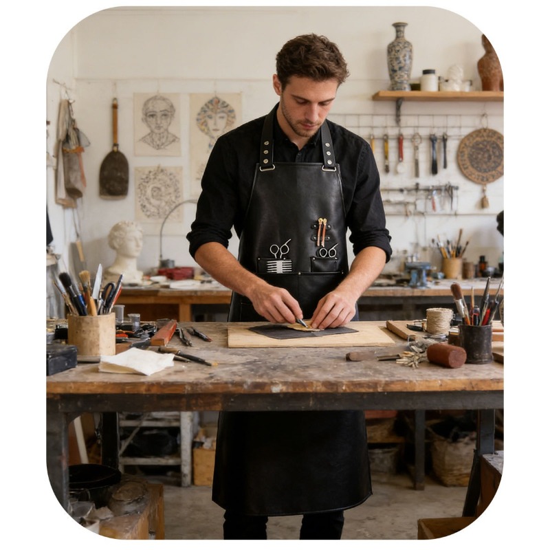 Fartuch z miękkiej skóry PU, f – Leatherwork Apron recenzja i cena