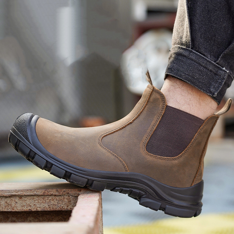 Męskie buty robocze z metalowy – Leather Work Boots recenzja i cena