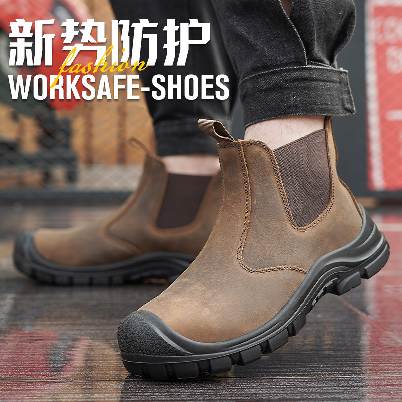 Męskie buty robocze z metalowy – Leather Work Boots recenzja i cena