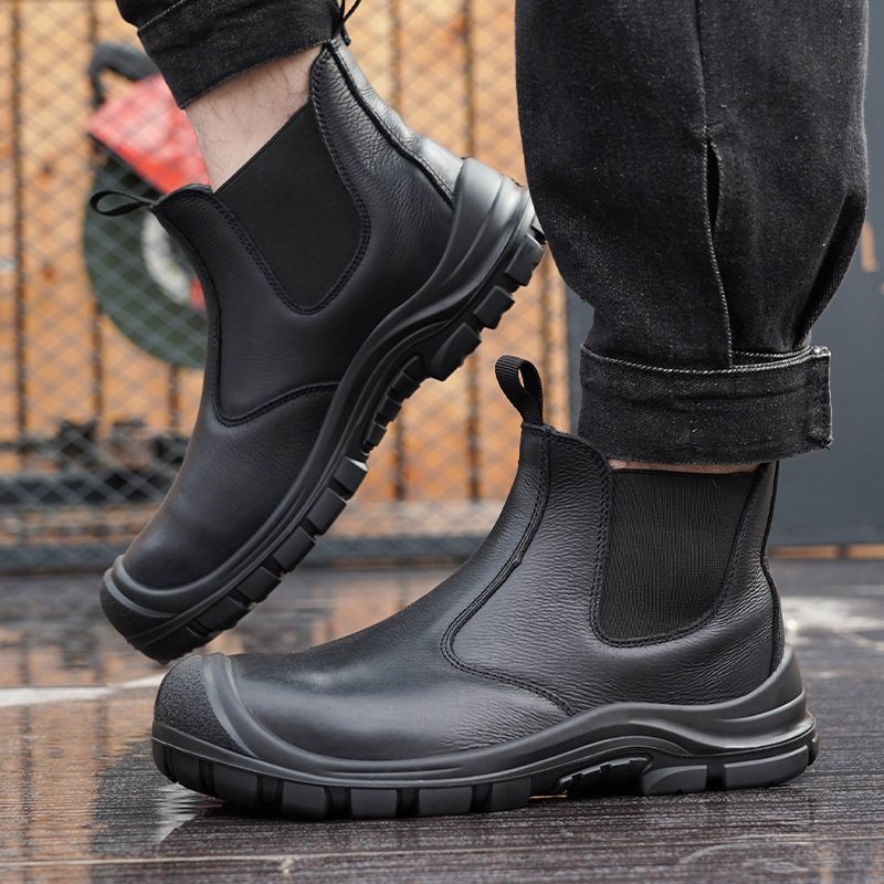 Męskie buty robocze z metalowy – Leather Work Boots recenzja i cena