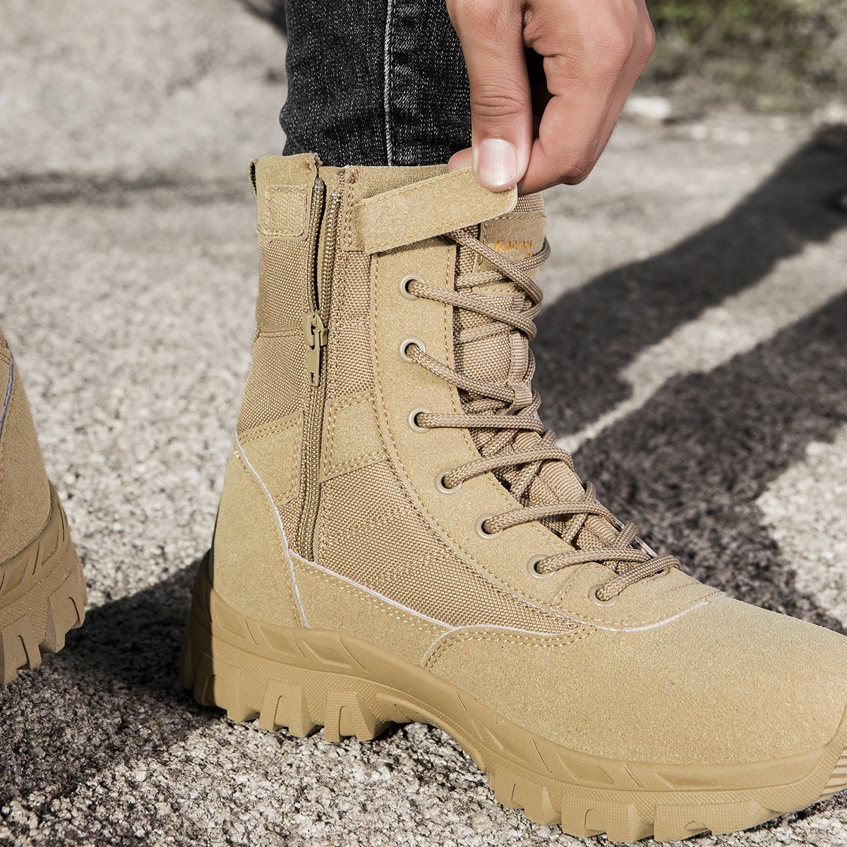 Męskie buty outdoorowe do wędr – Leather Work Boots recenzja i cena